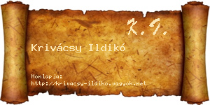 Krivácsy Ildikó névjegykártya