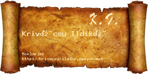 Krivácsy Ildikó névjegykártya
